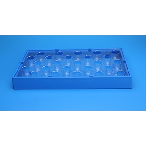 J.G. Finneran Multi-Use Universal Vial Rack™ Insert Tray, 12 mm Vials,  Clear