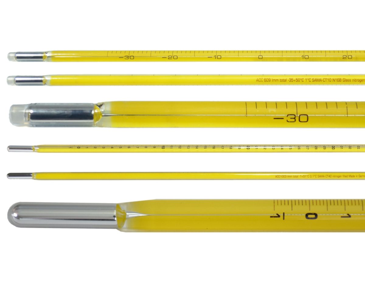 Mercury-filled glass thermometer placeholder