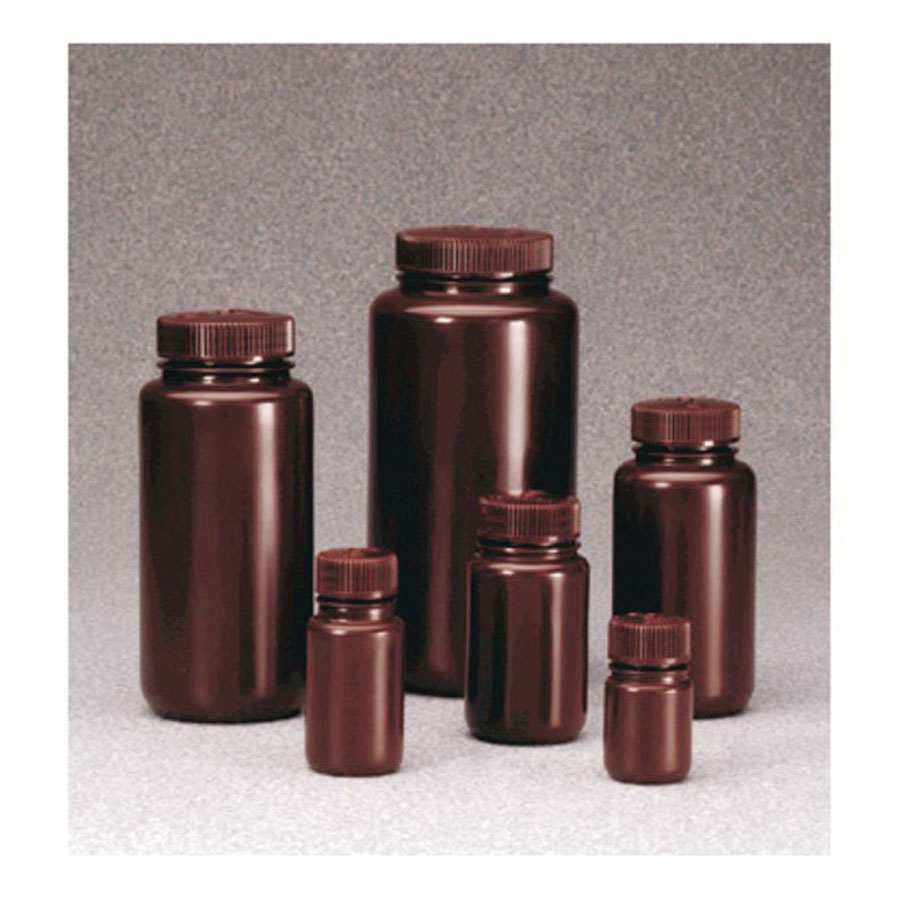 Nalgene™ Amber HDPE Round Wide Mouth Lab Quality Bottle, 1 L SECO
